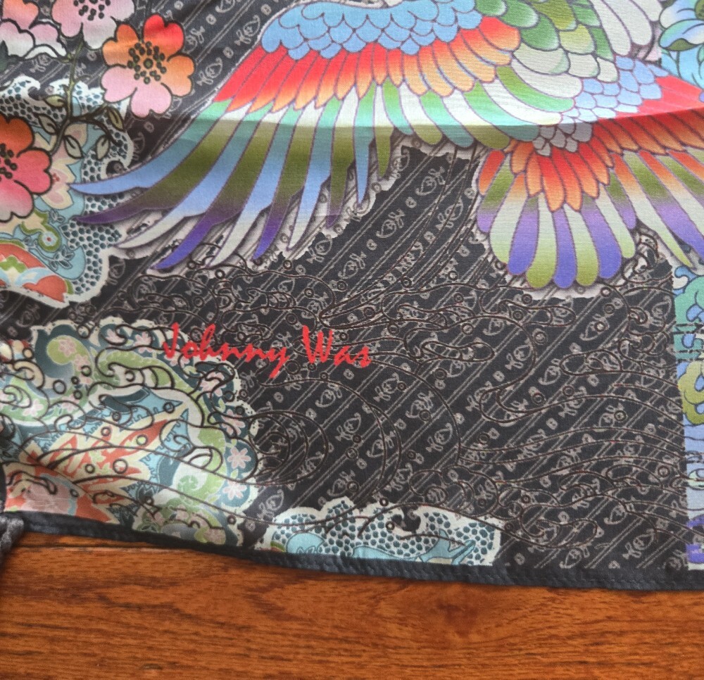 Johnny Was 100% Silk DreamerBlack Floral & Paisley Garden Scarve & Foldable Tote - Picture 5 of 8